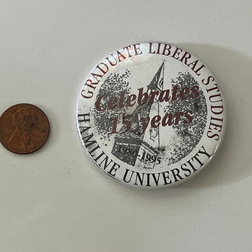 Graduate Liberal Studies Hamline University Vintage Pinback Button STB7-PB1 - Picture 2 of 2
